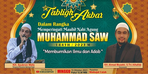 Gambar Tabligh Akbar Memperingati Maulid Nabi Muhammad SAW: "Membumikan Ilmu dan Adab''