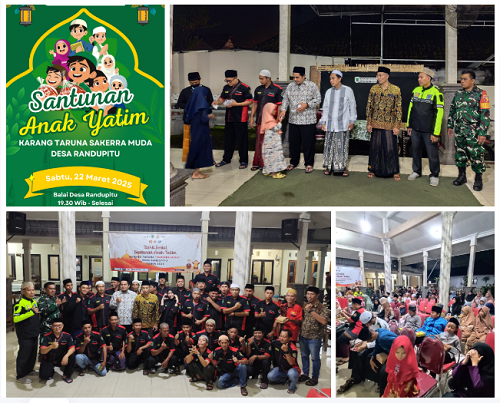 Gambar Santunan 58 Anak Yatim Piatu Desa Randupitu oleh Karang Taruna Sakerra Muda Wujud Kepedulian Sosial Pemuda Desa