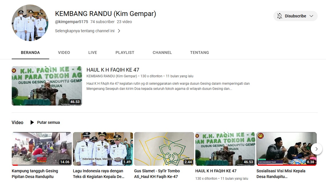 Gambar Chanel KEMBANG RANDU Video Kegiatan Desa Randupitu